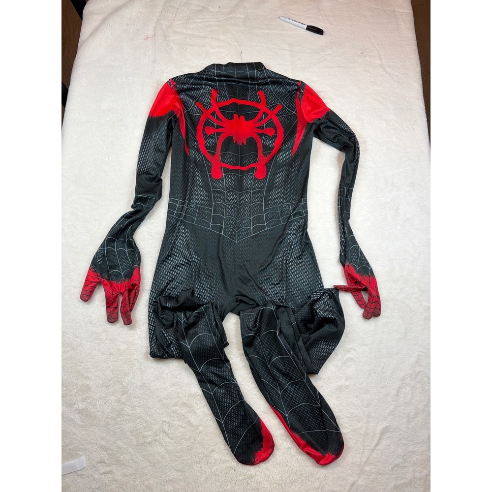 Miles Morales Spider-Man Cosplay Costume Adult Large Black Red Spider-Verse Suit